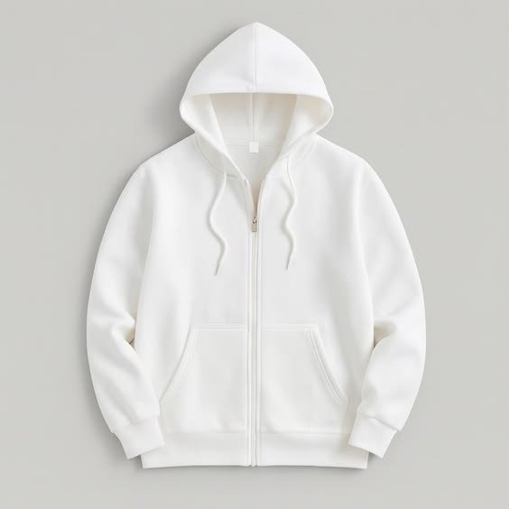 White Zip Hoodie