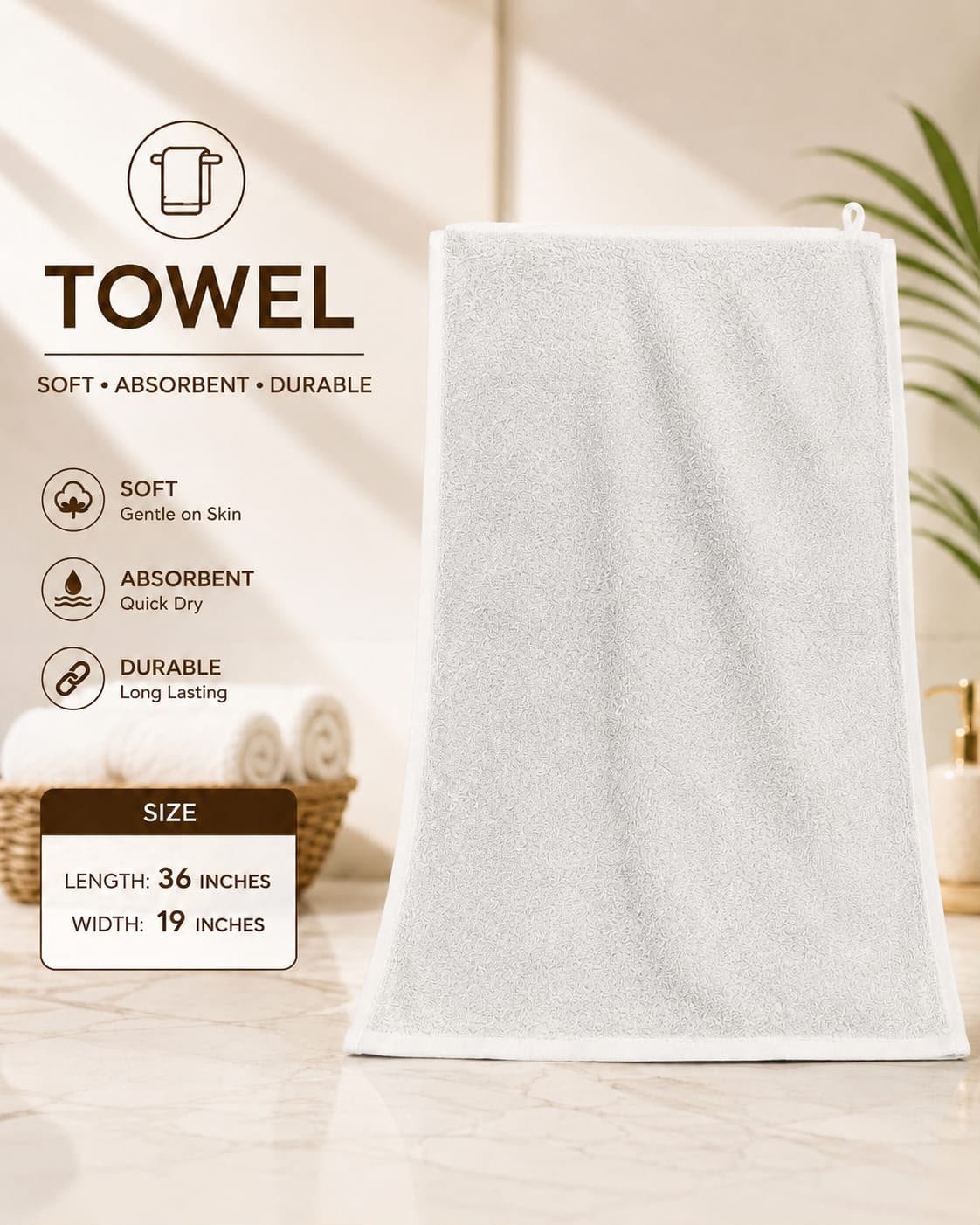 Textured White Towel